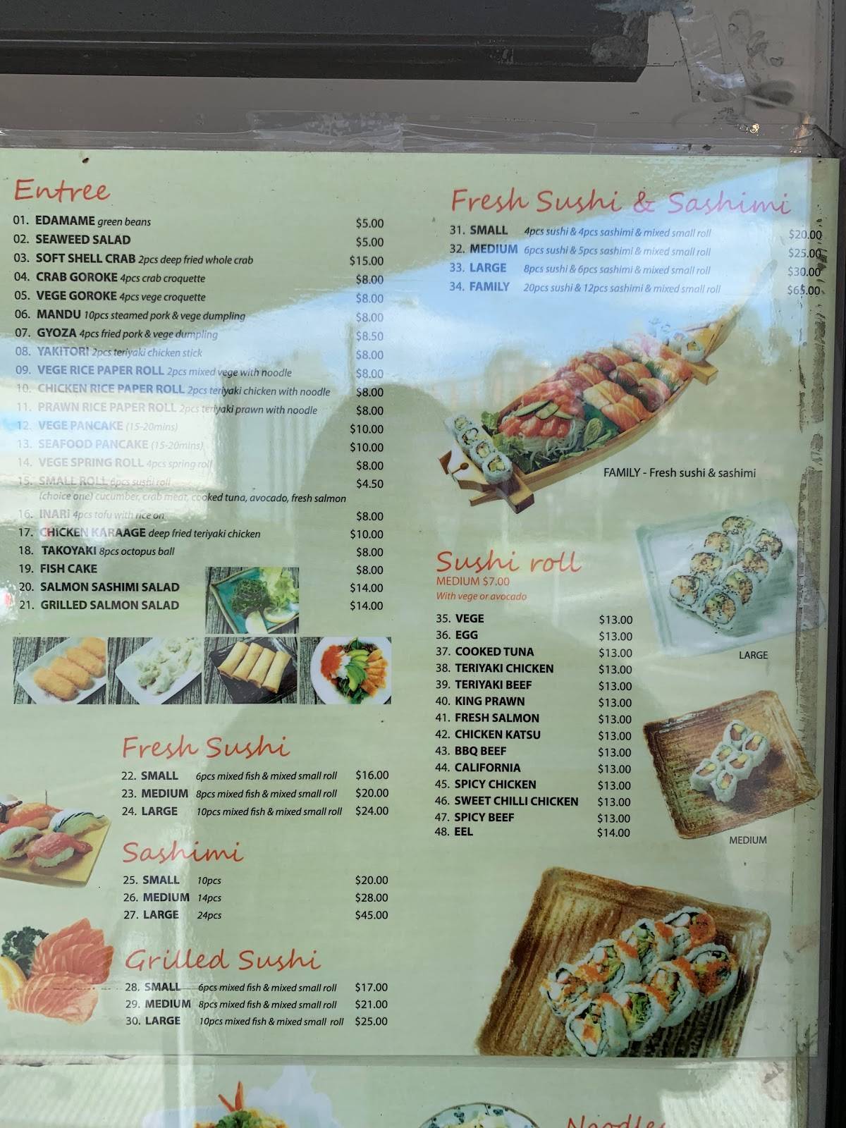 Menu At Moon Sushi Wollongong Restaurant Wollongong 326 Gladstone Ave