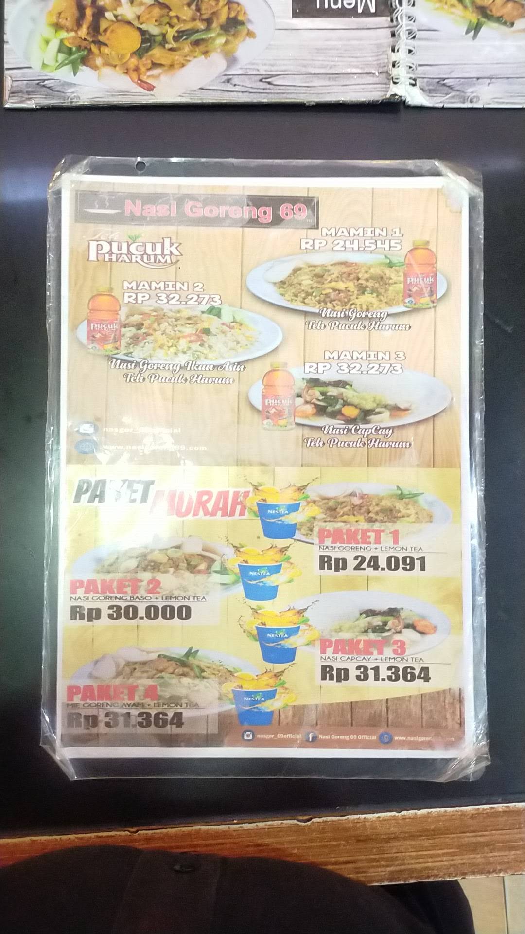 Carta Del Restaurante Nasi Goreng Plaza Surabaya Surabaya Jalan