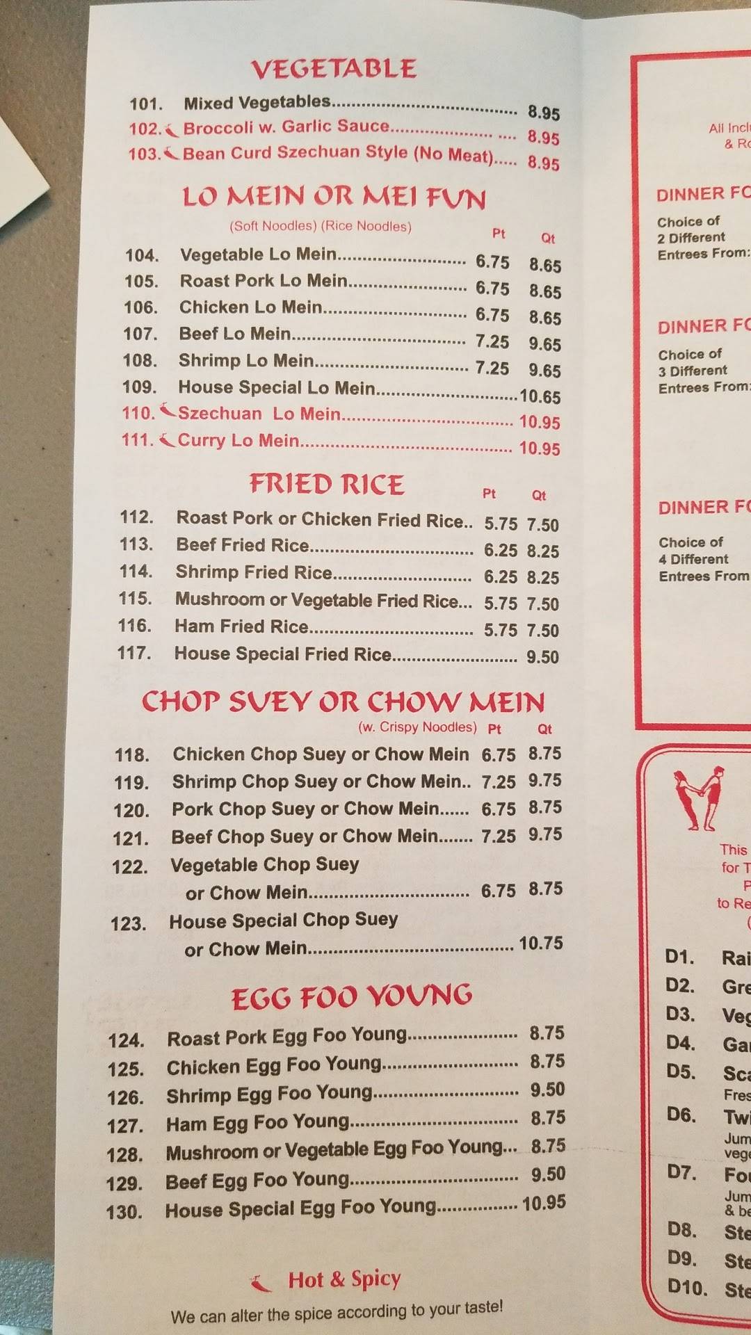 Menu at New China Restaurant, Spartanburg, 860 E Main St