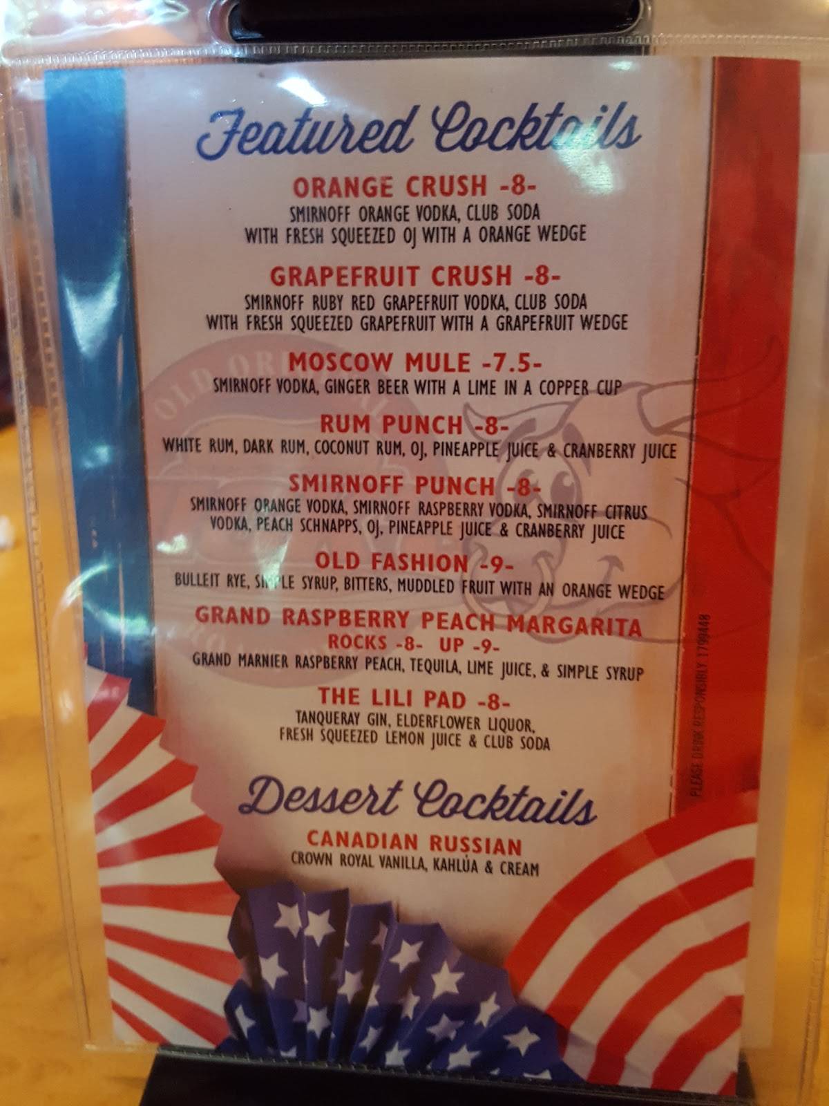 Menu at Old Original Nick's Roast Beef pub & bar, West Chester