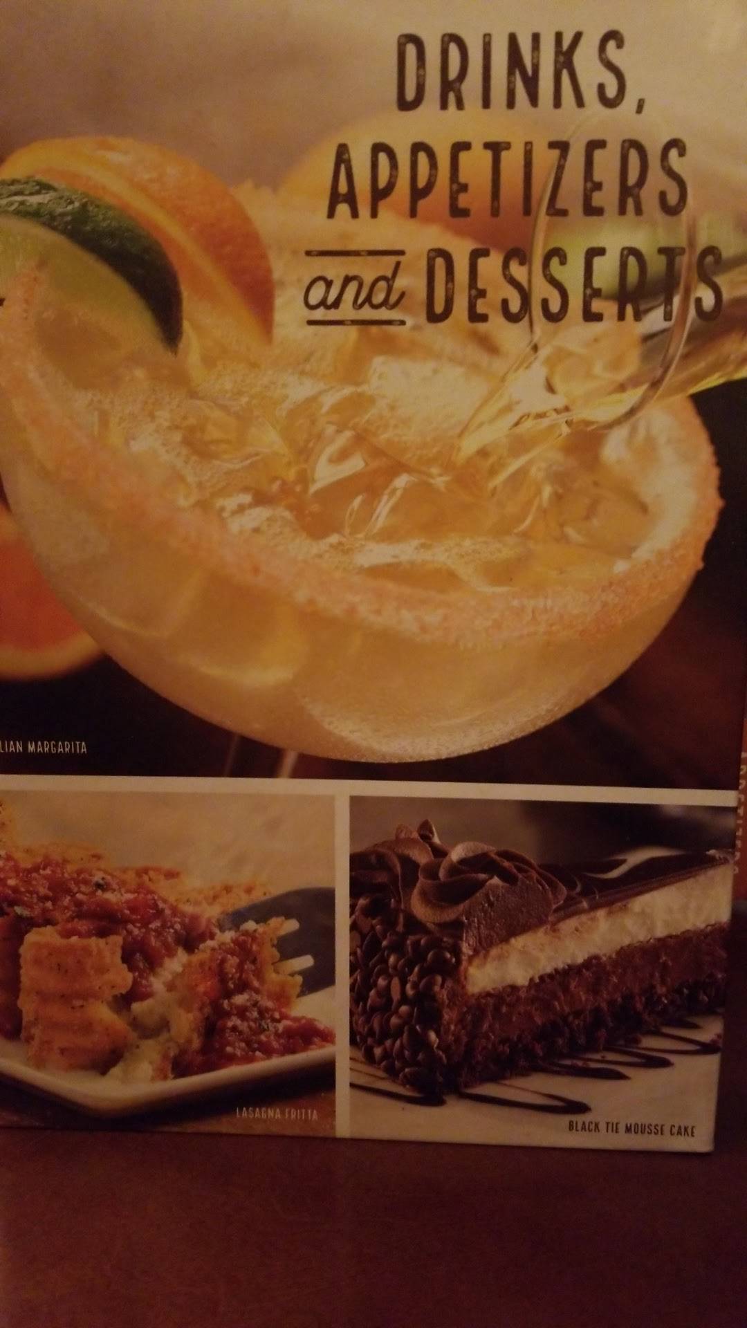 Menu at Olive Garden Italian Restaurant, Matteson