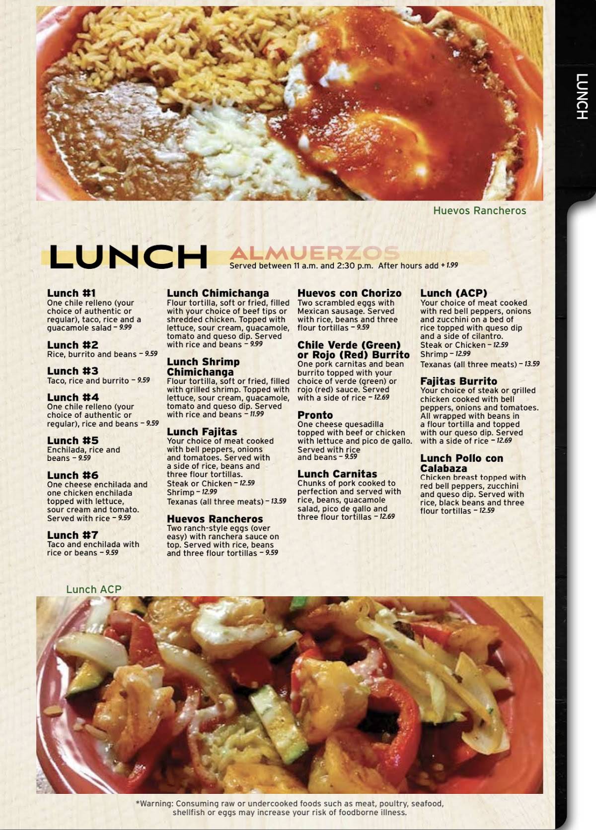 Menu at Pancho Mexican Restaurant Vinton, Vinton