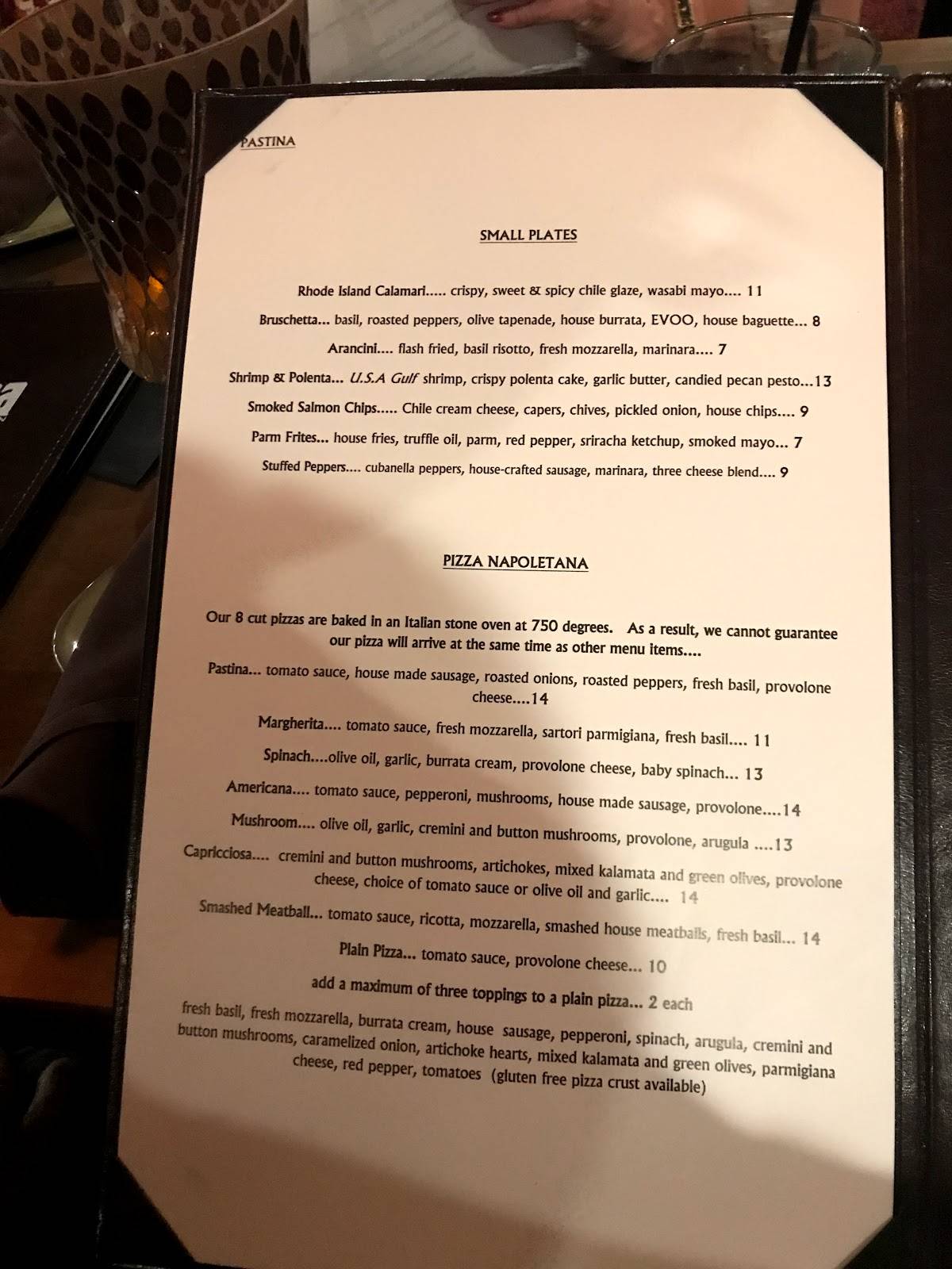 Menu at Pastina Rustic Italian Restaurant, Mentor