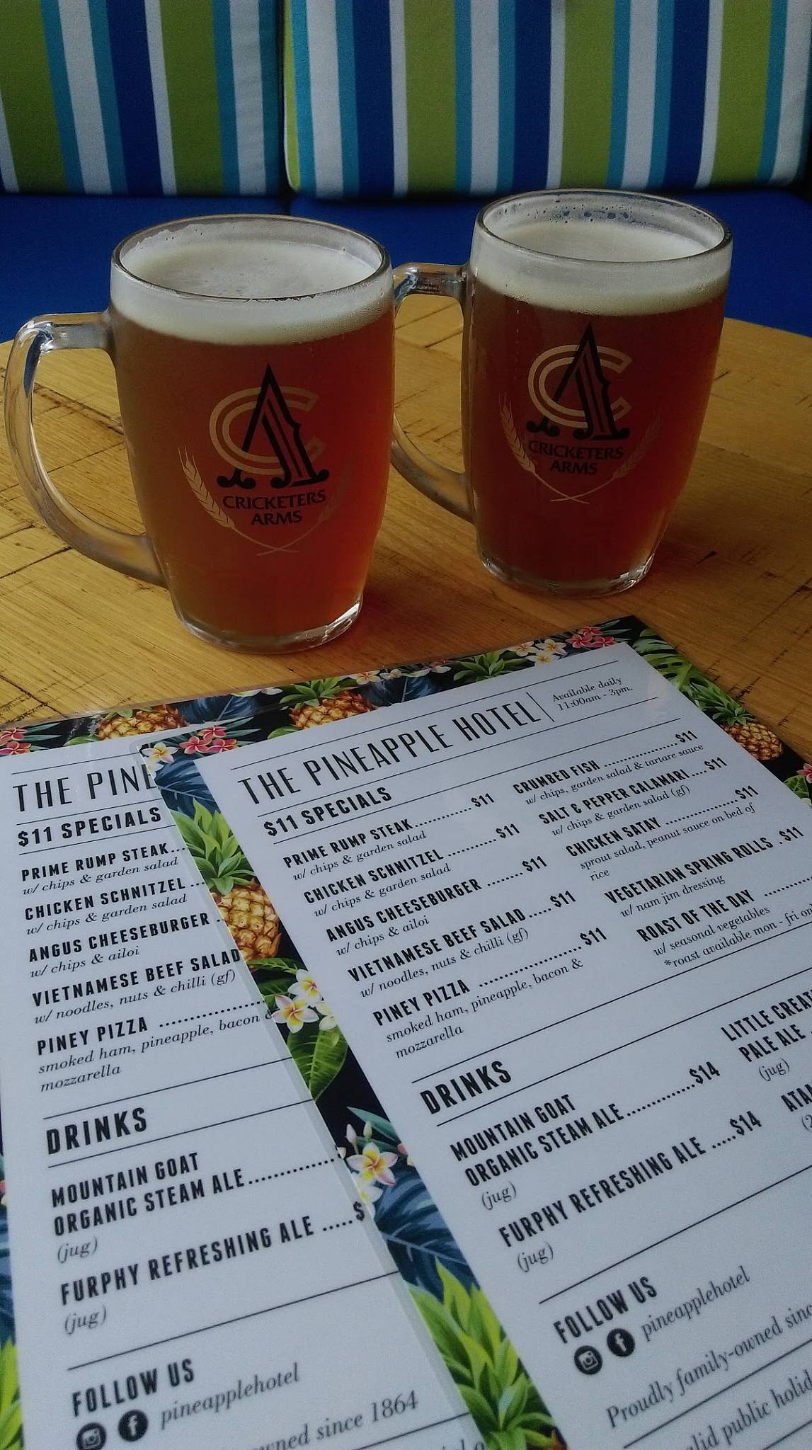 Menu at Pineapple Hotel pub & bar, Kangaroo Point, 706 Main St