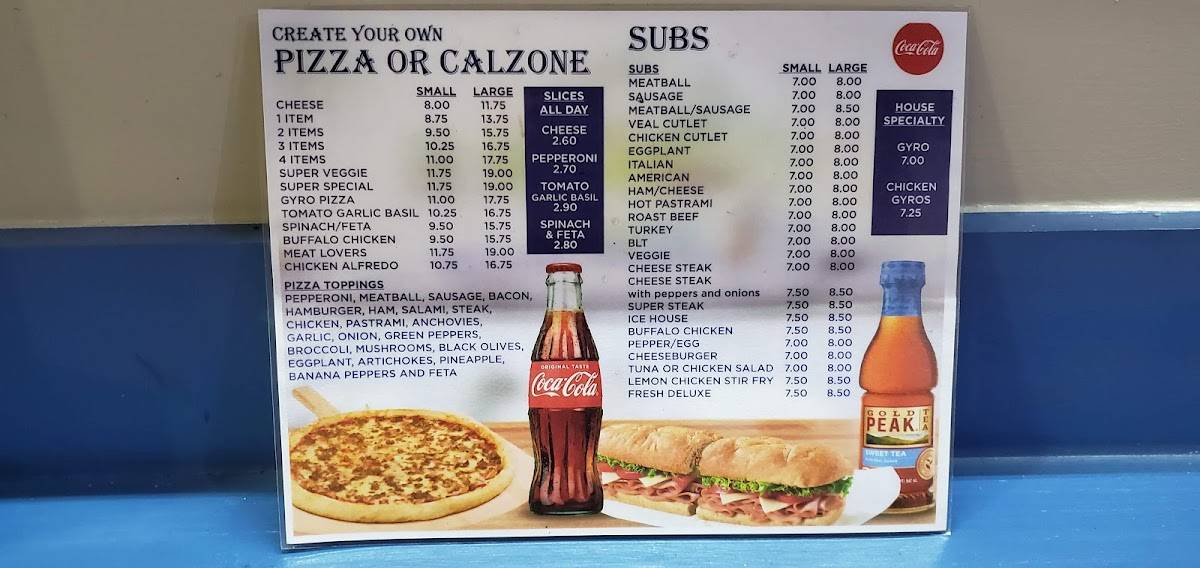 Menu at Fresh Greece Pizza & Grill pizzeria, Niceville