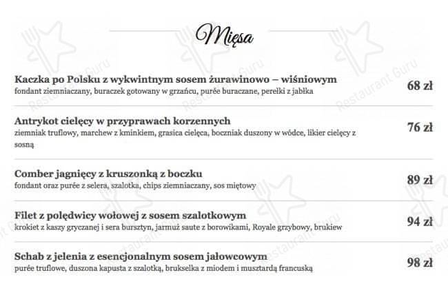 Menu At Pod Gigantami Restaurant, Warsaw