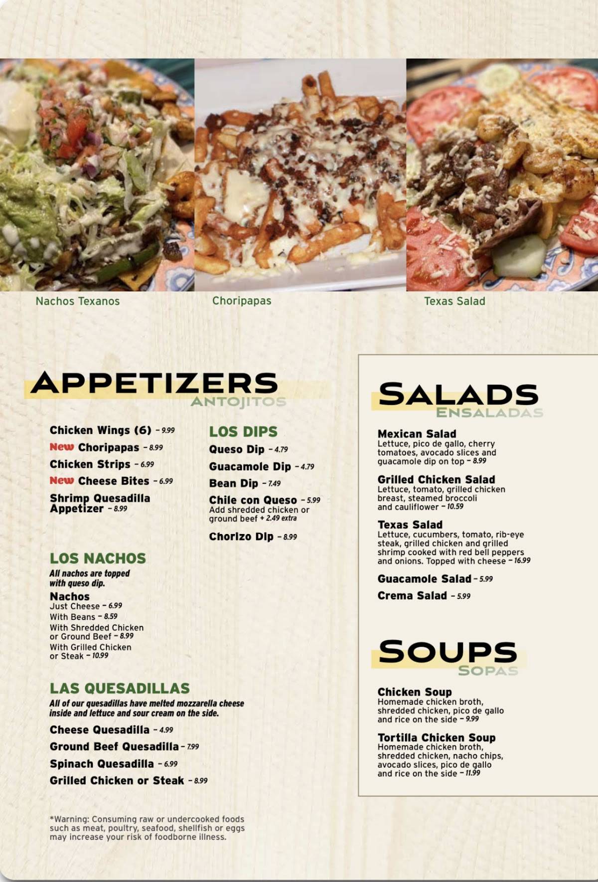 Menu at Pancho Mexican Restaurant Vinton, Vinton