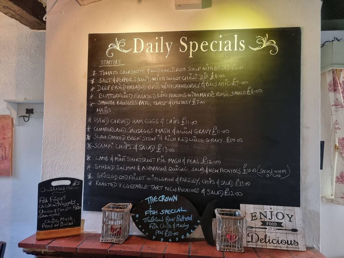 Menu at The Crown, Shoreham, Sevenoaks, Kent pub & bar, Sevenoaks, 84