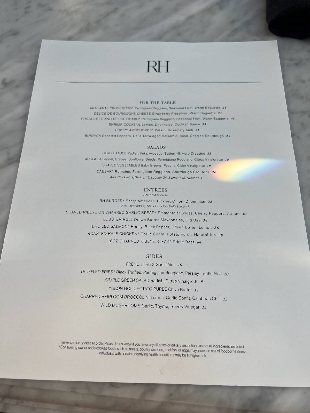 Menu At Rh Rooftop Restaurant West Palm West Palm Beach