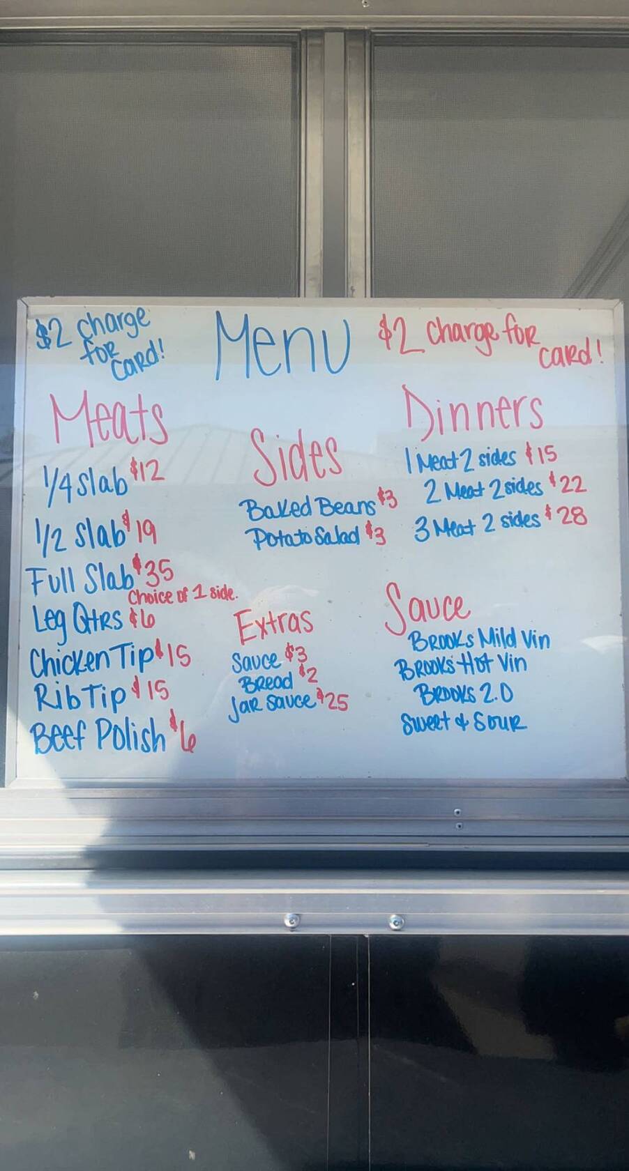 Menu at Brooks BBQ and Chicken, Fort Wayne