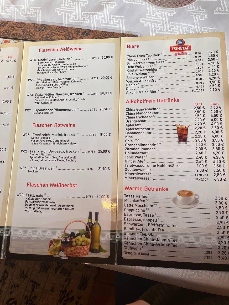 Speisekarte von Chinarestaurant Pavillon Gera Liu Chunyan, Gera