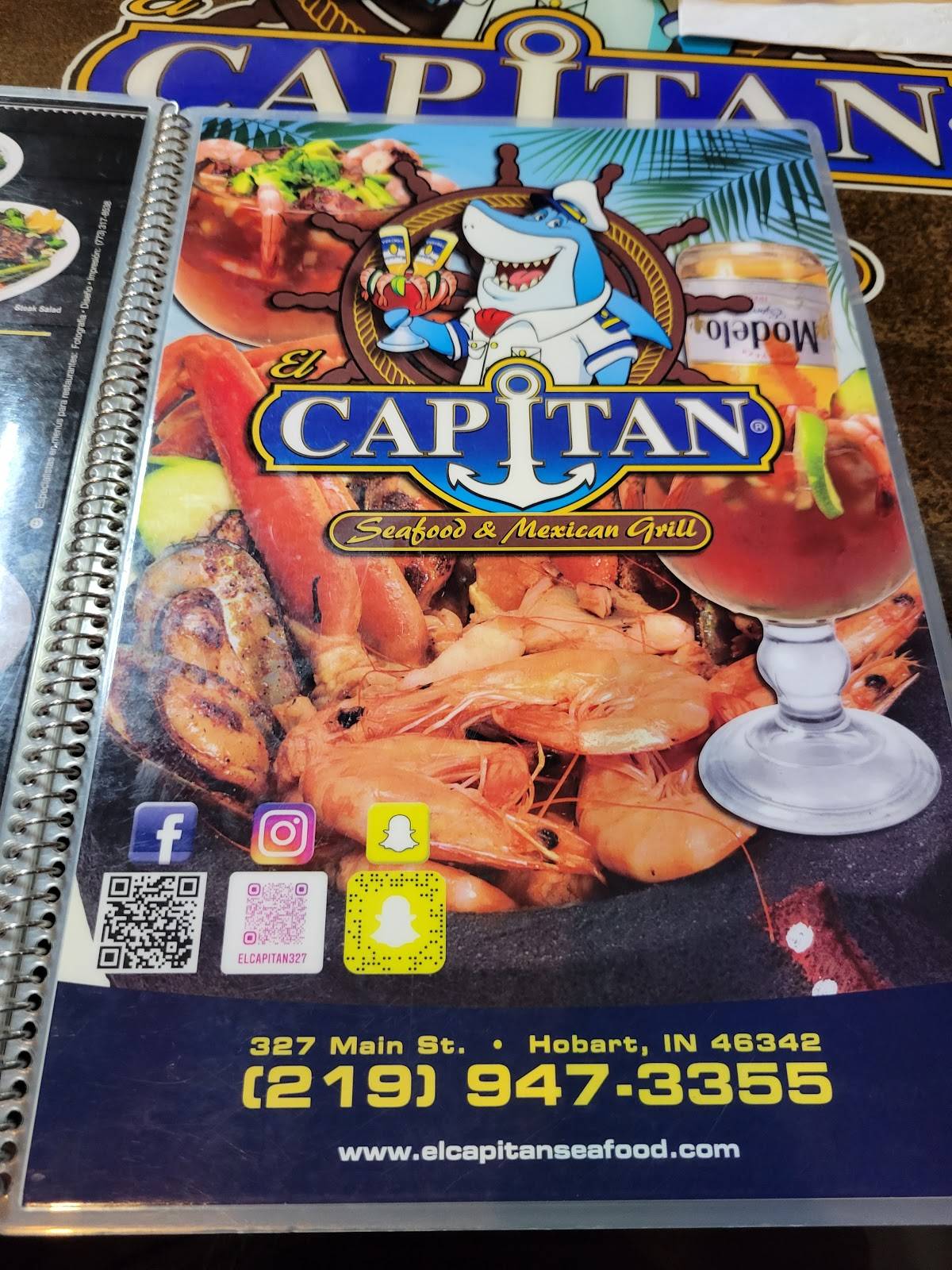 Menu at El Capitan restaurant, Hobart