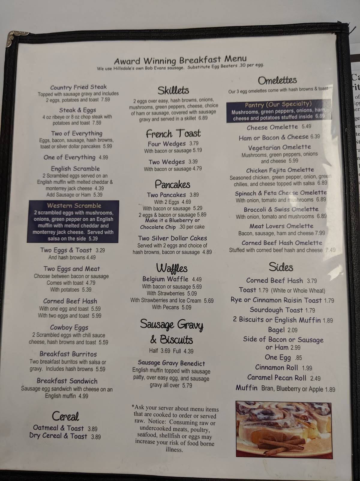 Menu at Finish Line Family Restaurant, Hillsdale