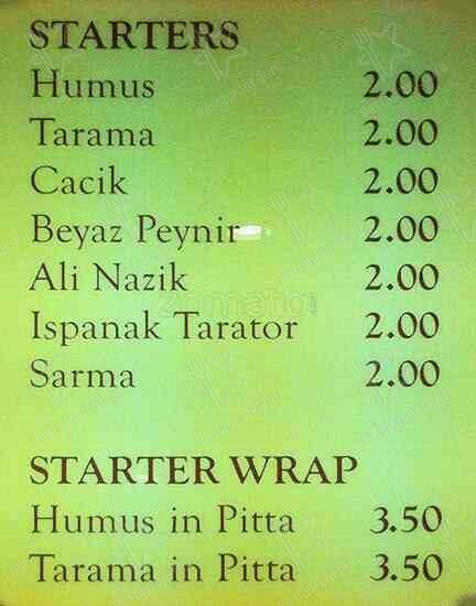Harran Restaurant menu