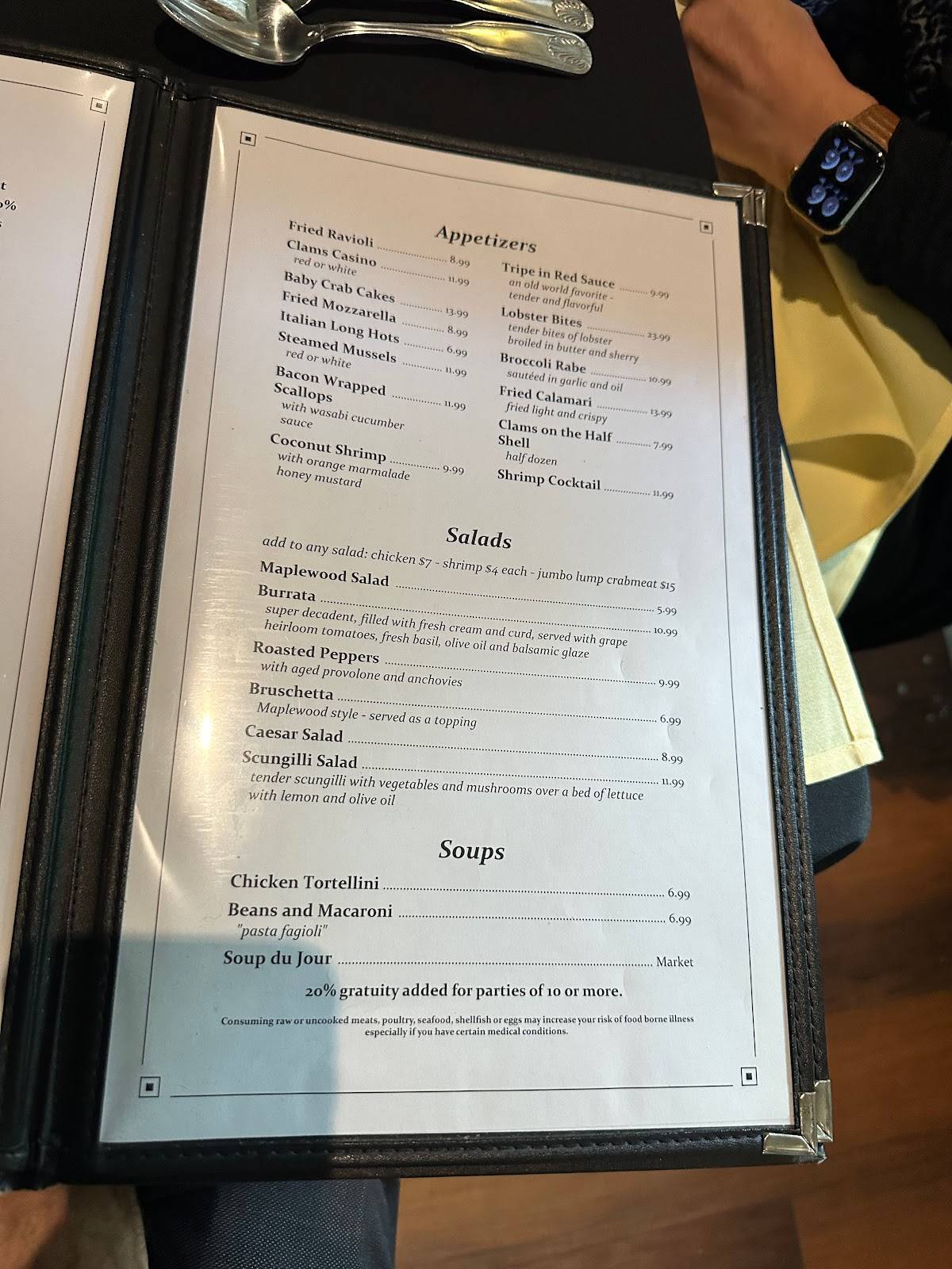 Menu at Joe Italiano's Maplewood Mays Landing restaurant, Hamilton Township