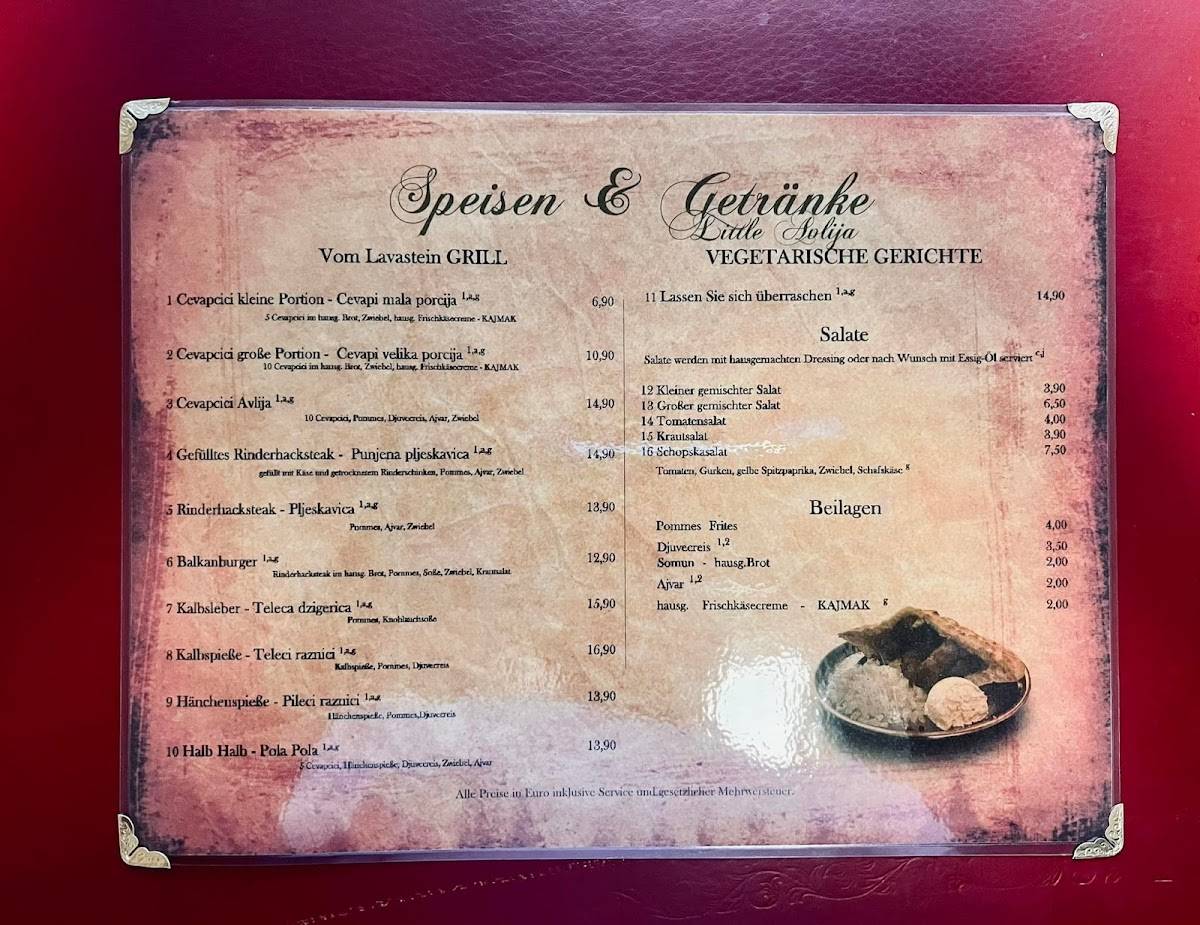 Speisekarte von Little Avlija restaurant, Landshut