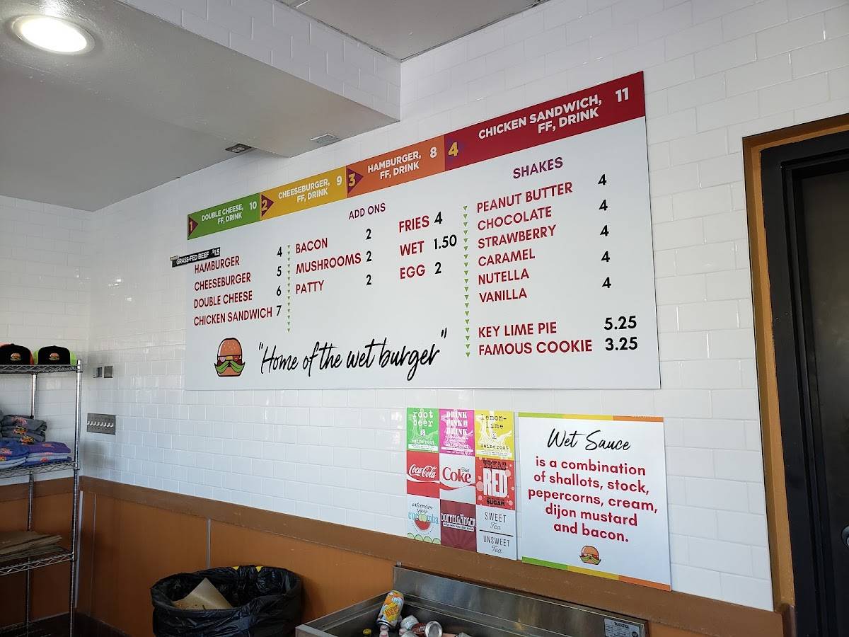 Menu at Mr Juicy restaurant, San Antonio