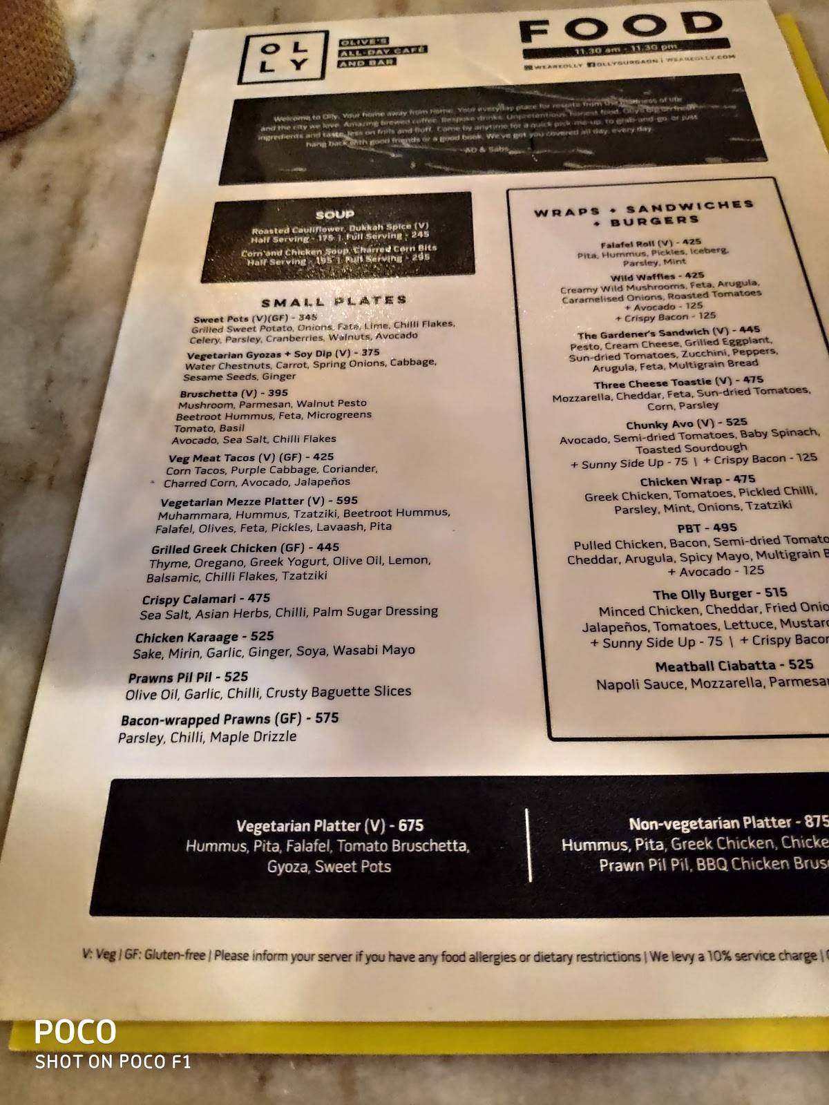 Menu at Olive Bistro, Gurugram, Shop 101