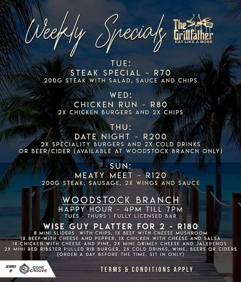 Menu at The Grillfather Mitchells Plain restaurant, Cape Town