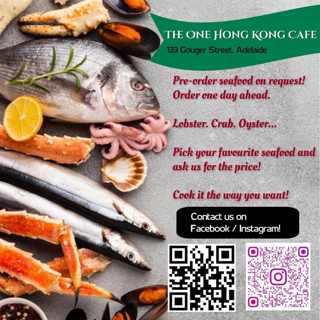 Menu at The One Hong Kong Cafe, Adelaide