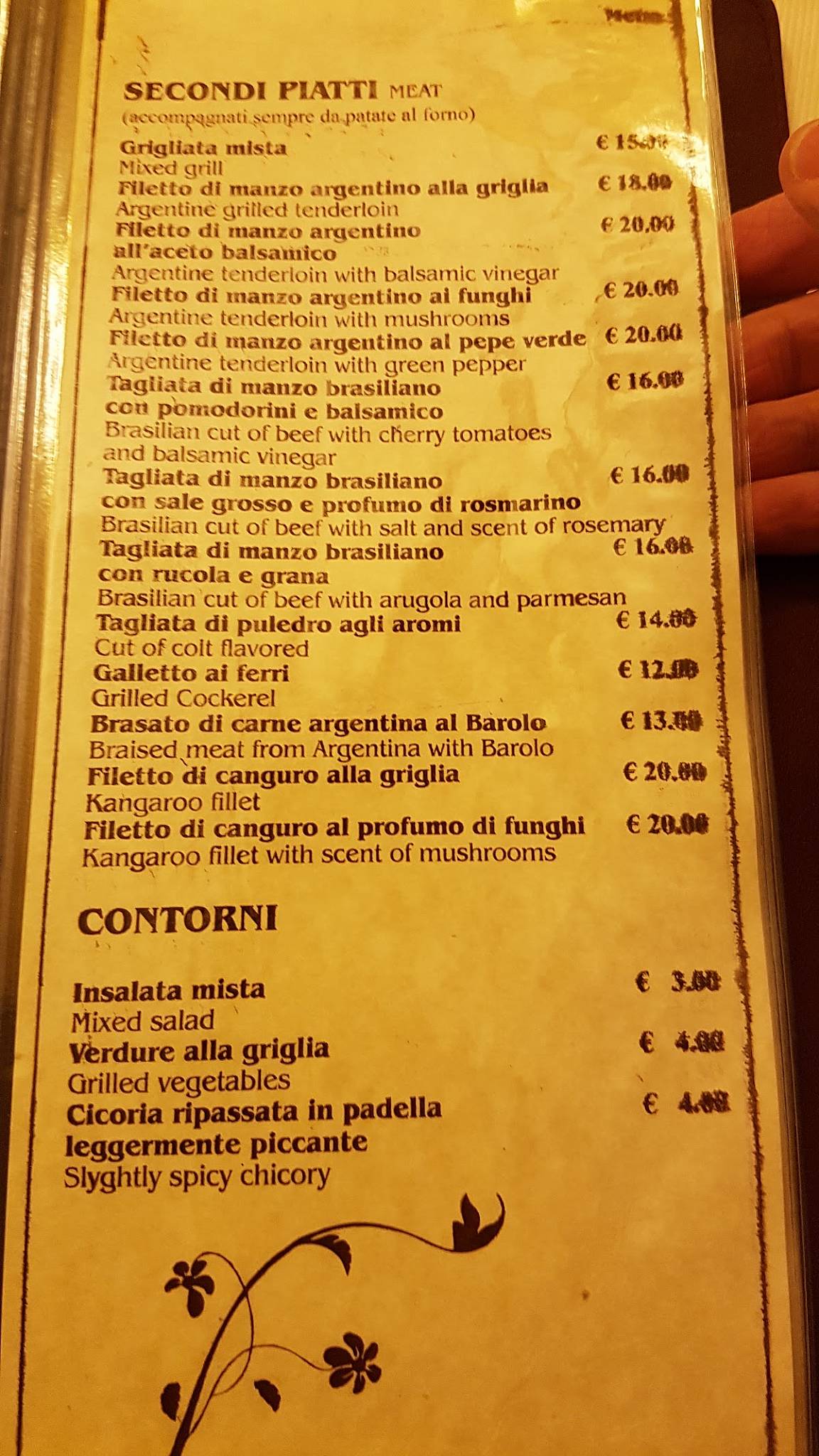 Menu Da Trattoria L’antica Grama Ristorante, Modena