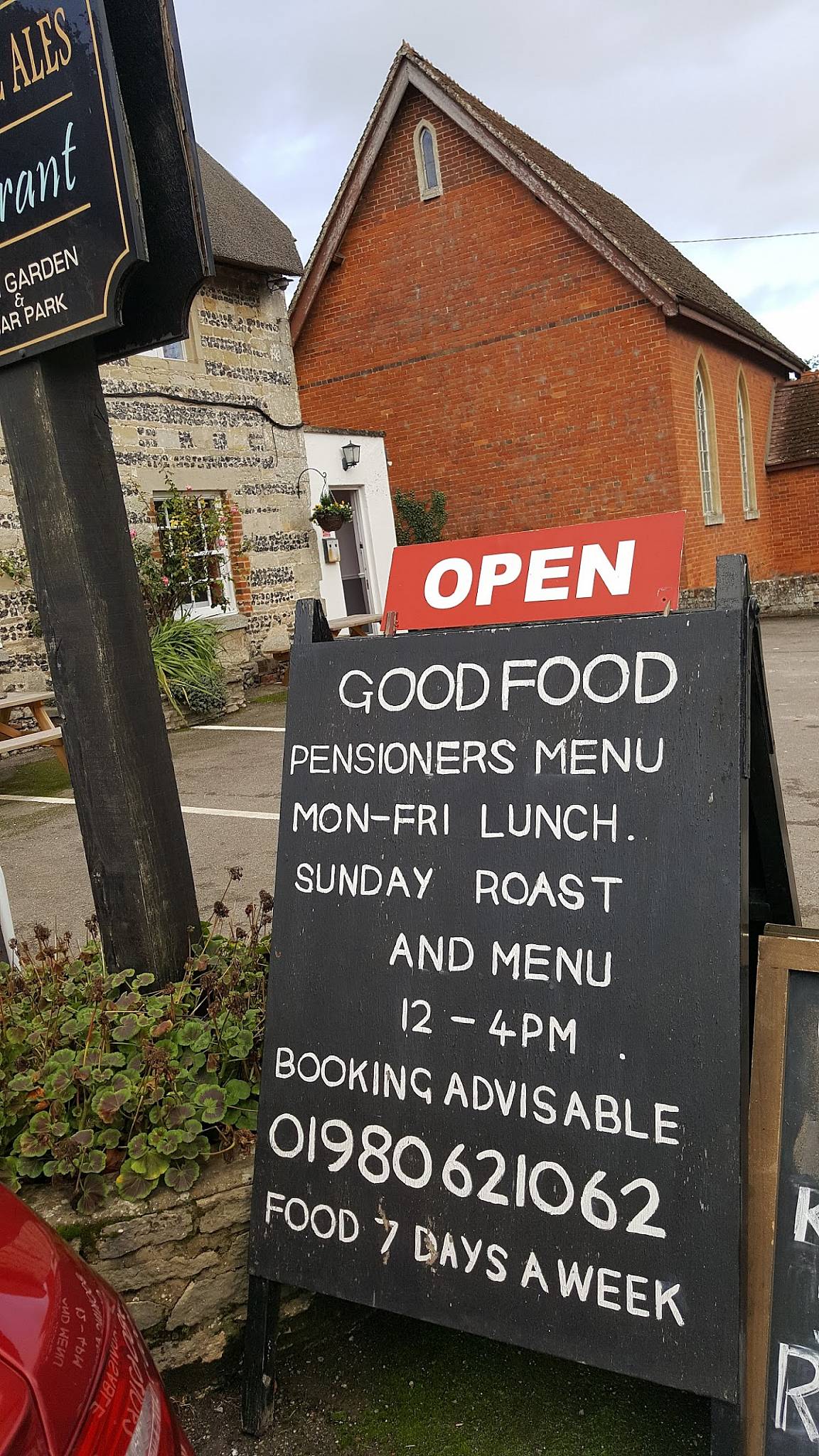 Menu At Rose Crown Pub Bar Tilshead