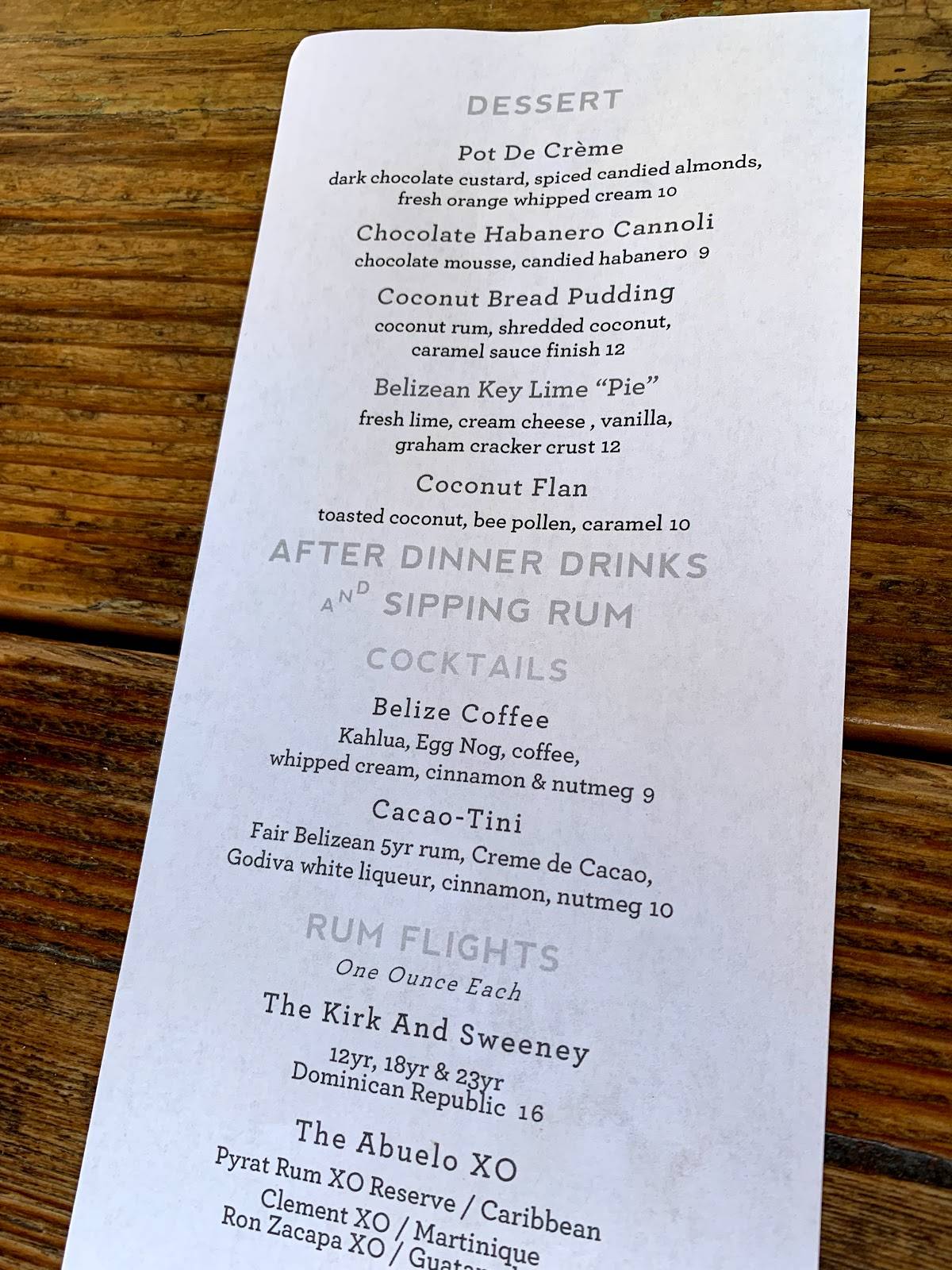 Menu at Rumfish y Vino pub & bar, Ventura