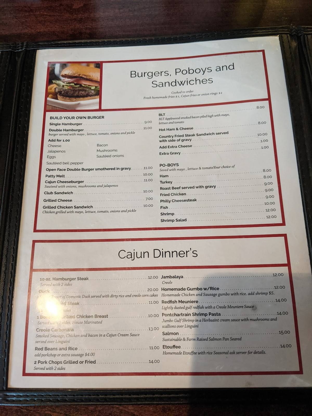 Menu at Cajun Bar and Grill, Ruston