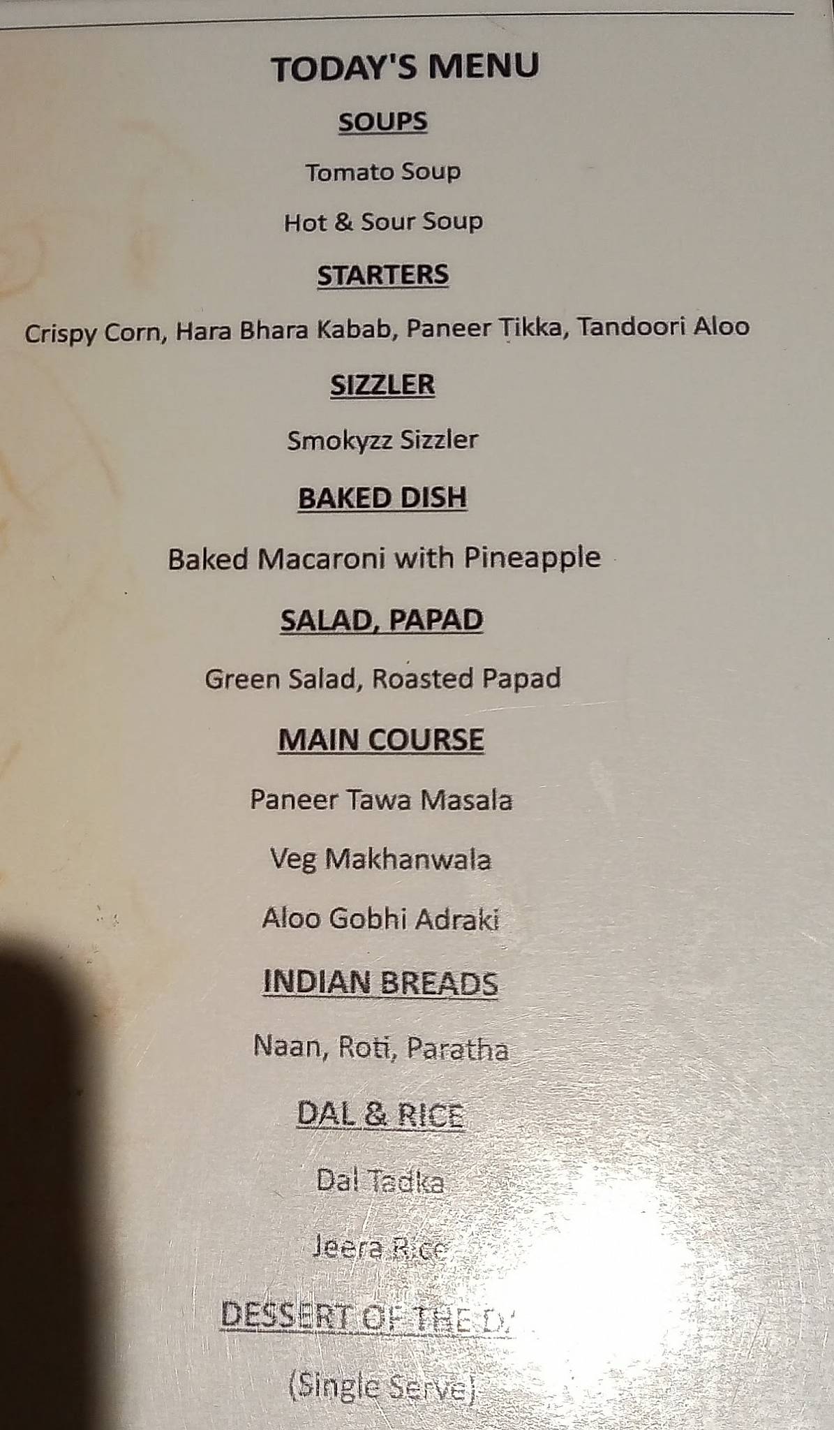 Menu at Saffron Restaurant, Vadodara, 02 Atlantis Heights Shree Vikram Sarabhai Marg