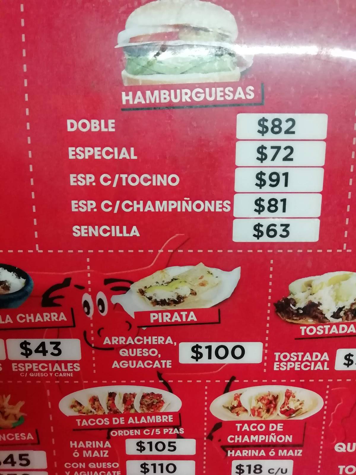 Carta del restaurante Tacos El Buey, San Nicolás del los Garza, 237