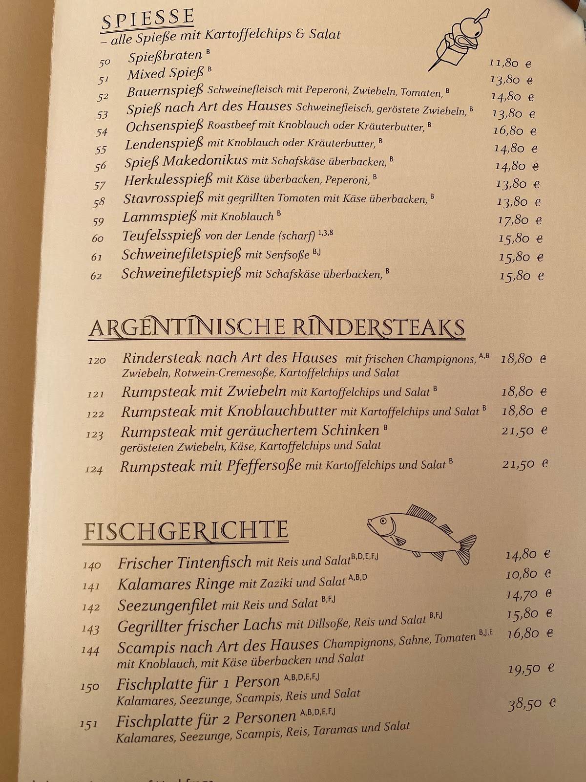 Speisekarte Von Griechisches Restaurant Zum L Wen Sankt Leon Rot