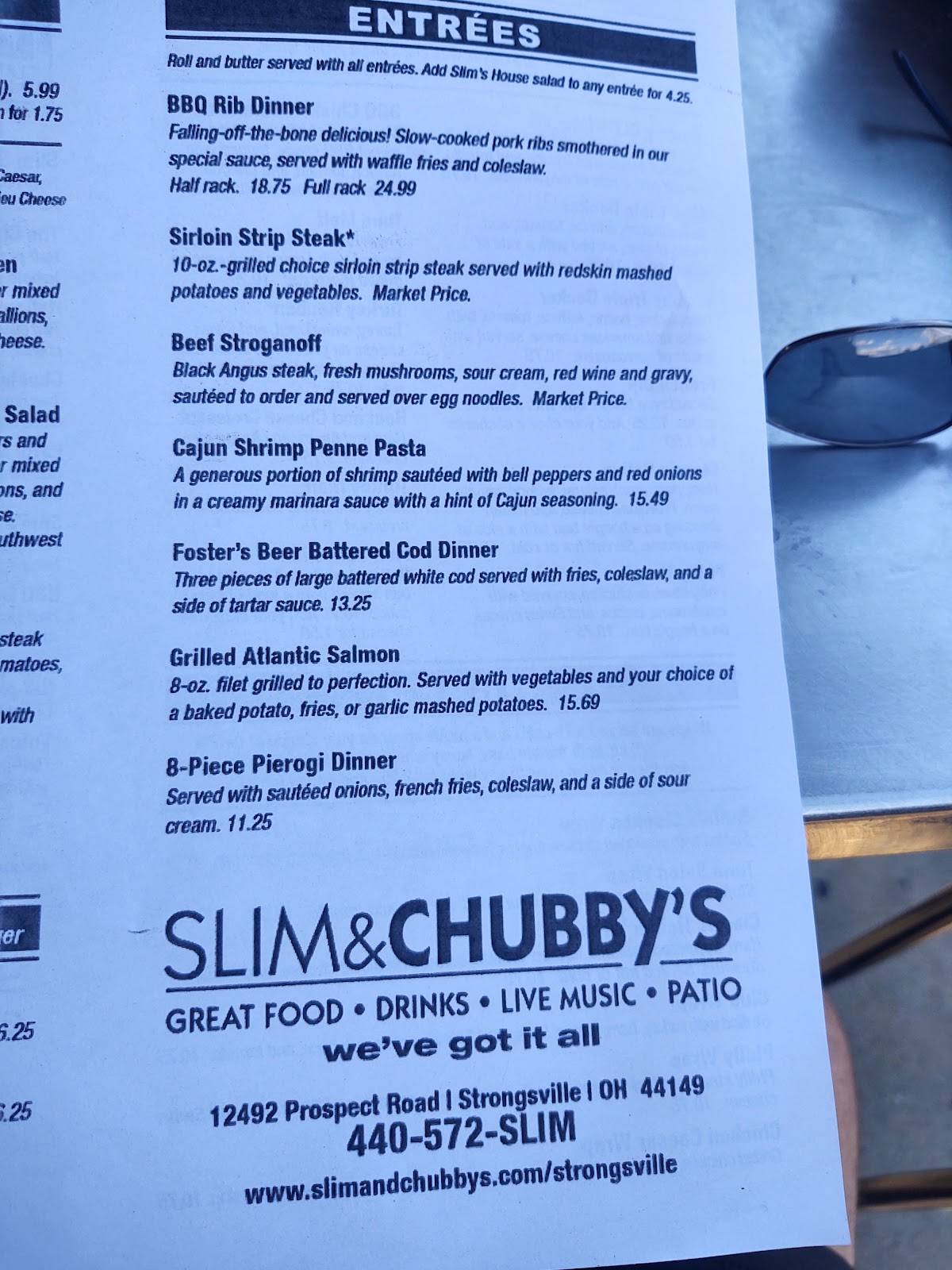 Menu At Slim Chubby S Strongsville Pub Bar Strongsville Prospect Rd   Slim And Chubbys Strongsville Cleveland Menu 