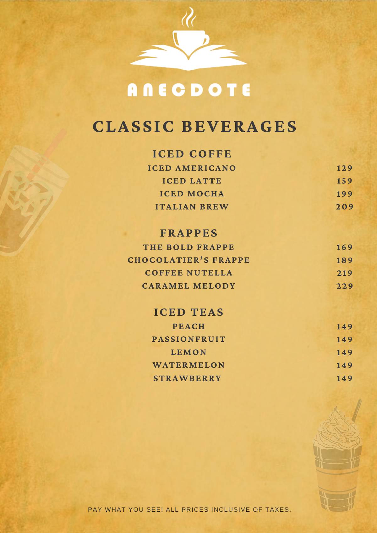 Menu at Cafe Anecdote, Thane