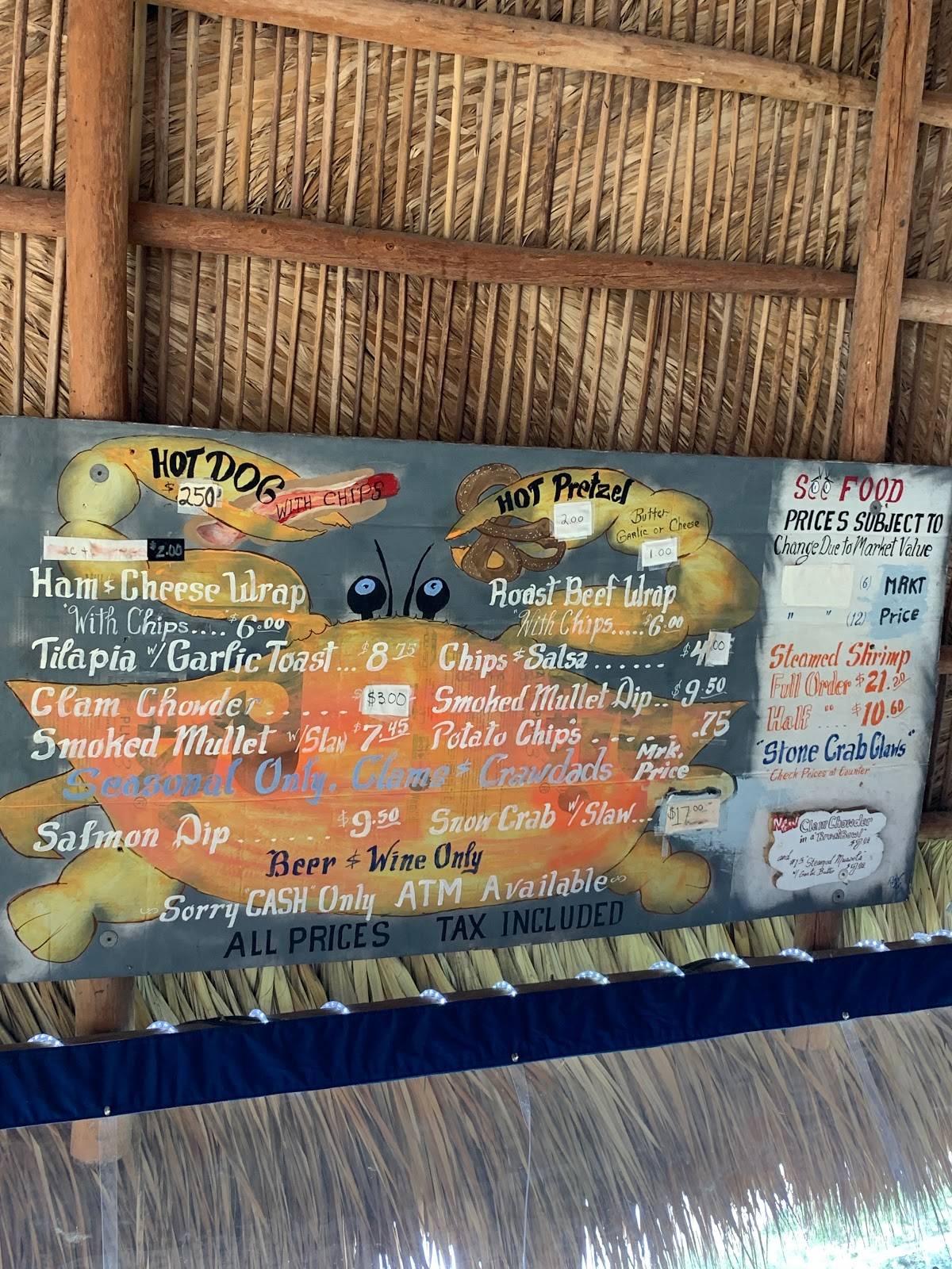 Menu at The Freezer Tiki Bar, Homosassa
