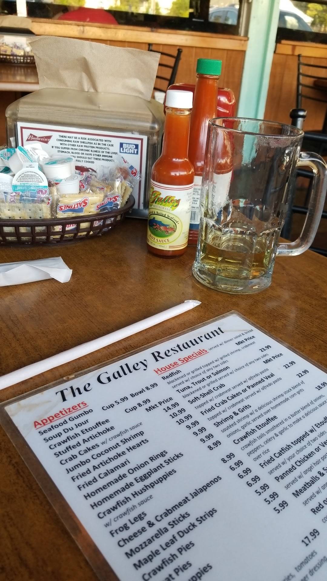 Menu at The Galley Seafood restaurant, Metairie, Metairie Rd