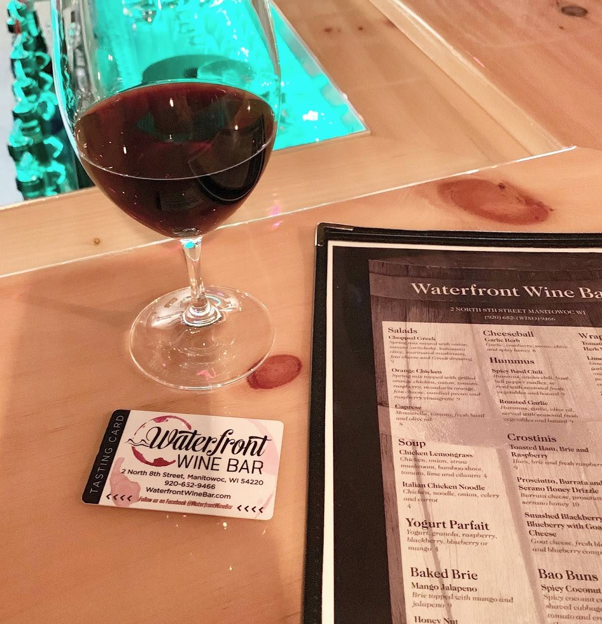 Menu at Waterfront Wine Bar, Manitowoc