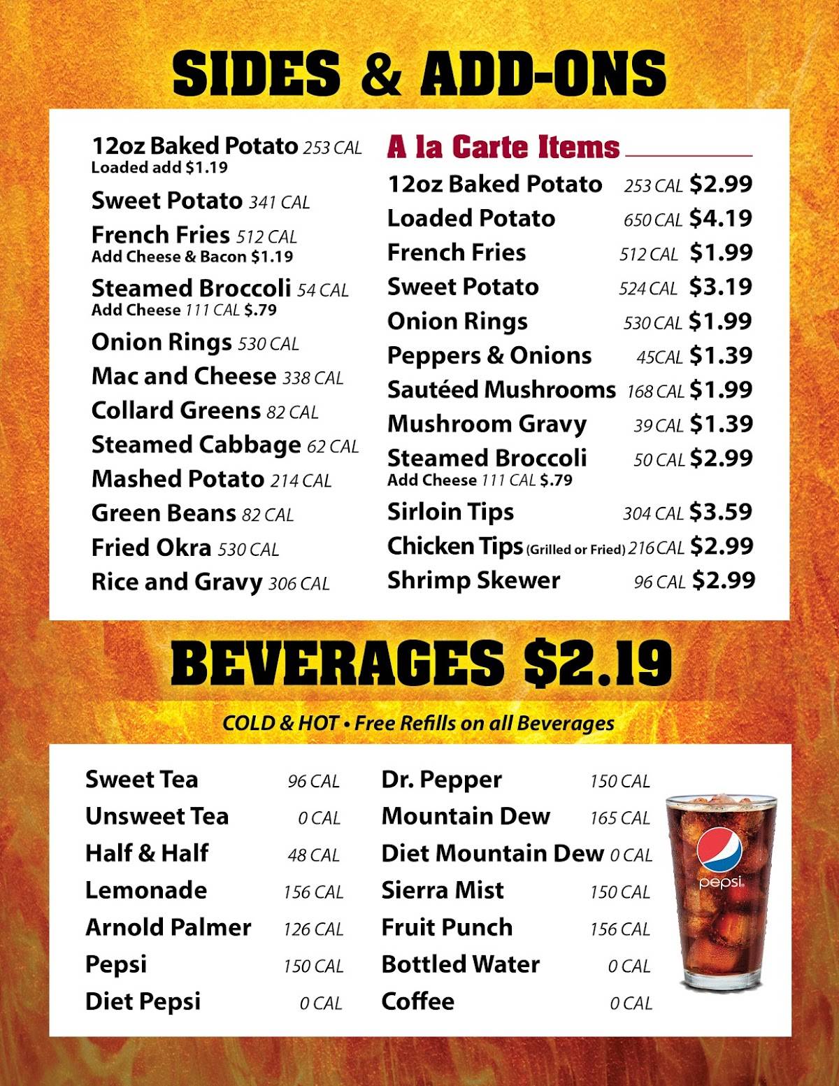 Menu at Western Sizzlin Steakhouse & Buffet, Florence, David H McLeod Blvd