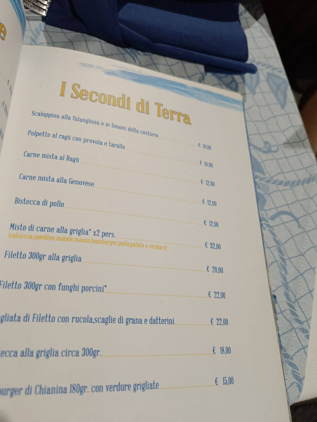 Menu da Attanasio pizzeria, Napoli