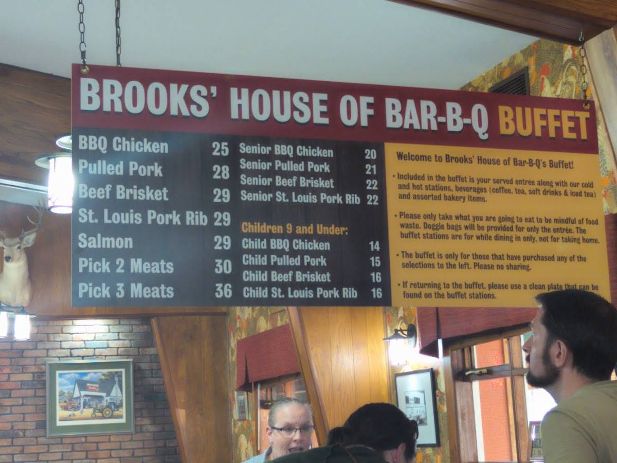 Menu at Brooks' House of BarBQ, Oneonta