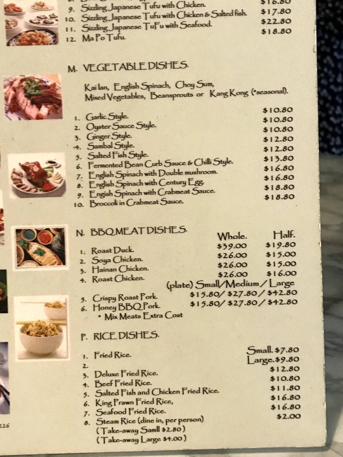 Menu at Bamboo Authentic Singaporean fast food, Willetton