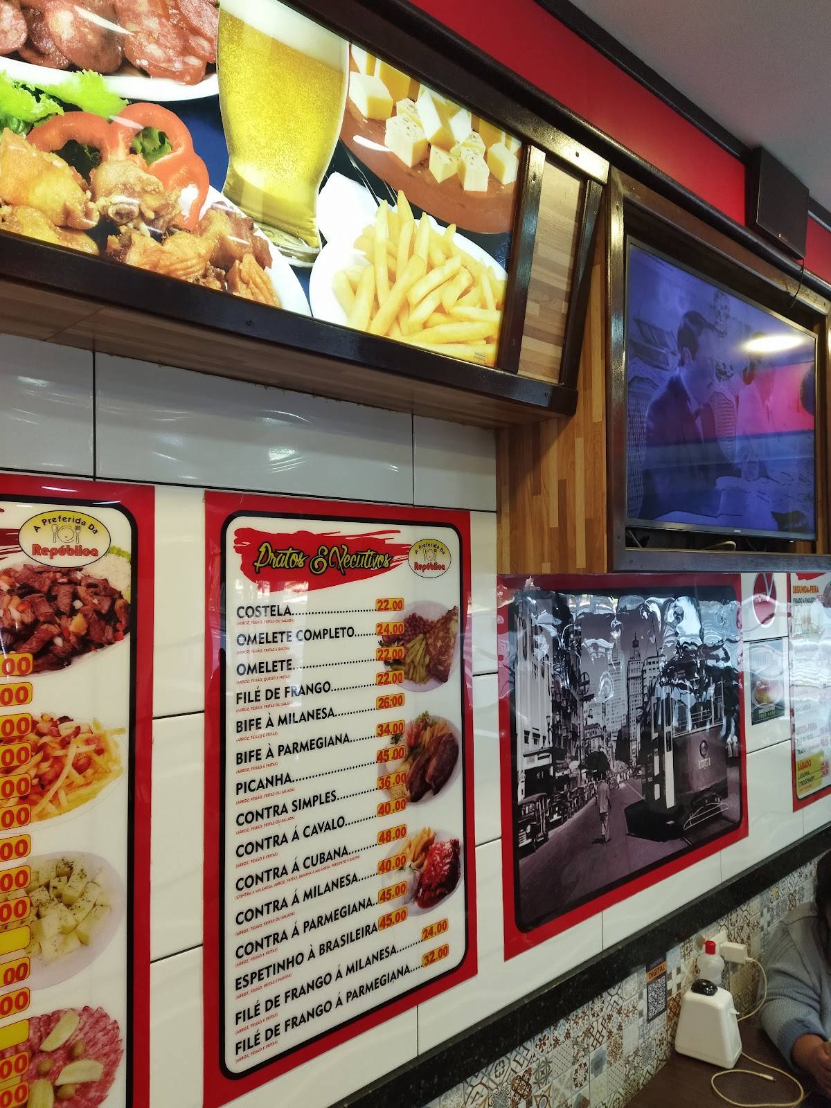 Menu em Bar A Preferida Da República, São Paulo