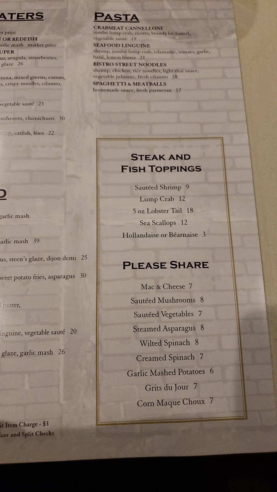 Menu at French Market Bistro pub & bar, Baton Rouge, Highland Rd