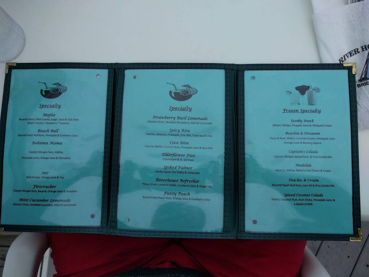 Menu at Brielle River House restaurant, Brielle