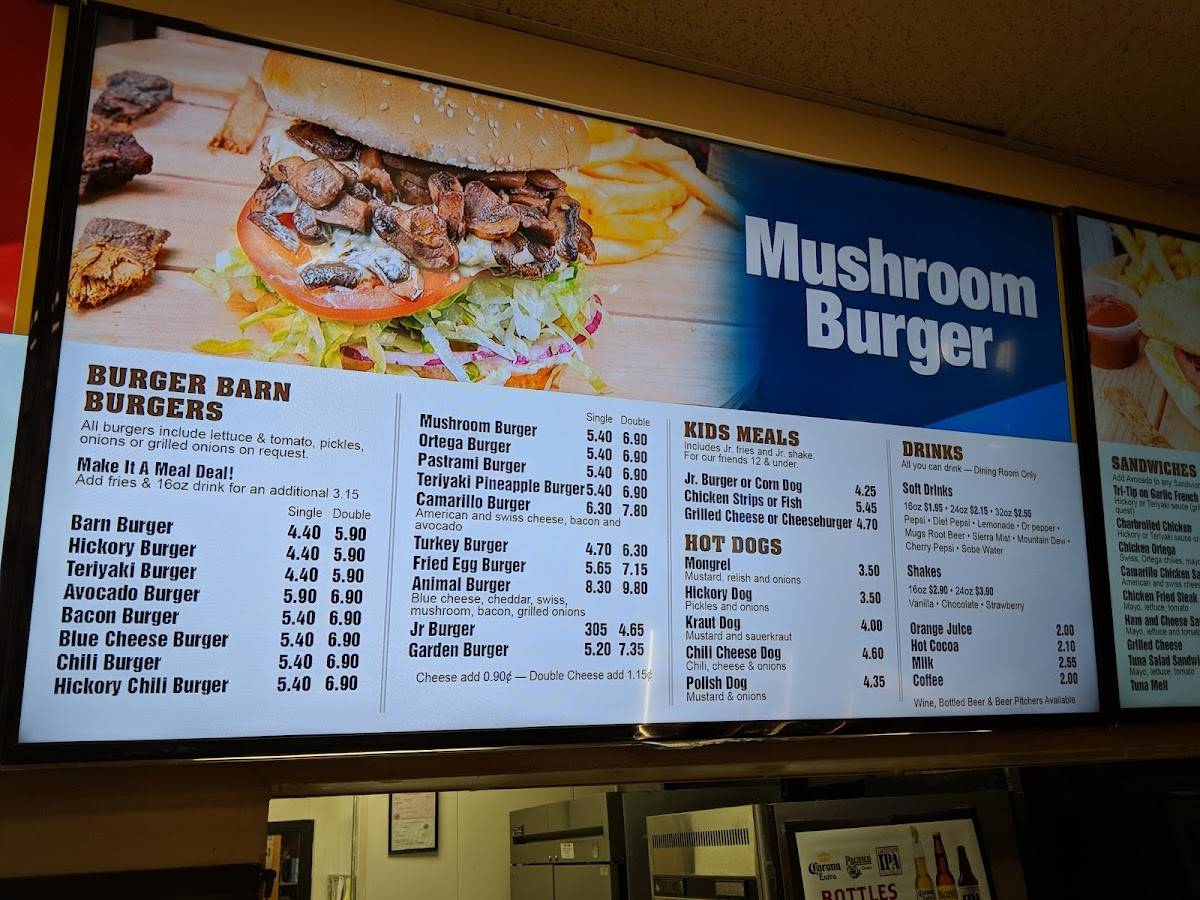 Menu at Burger Barn, Camarillo