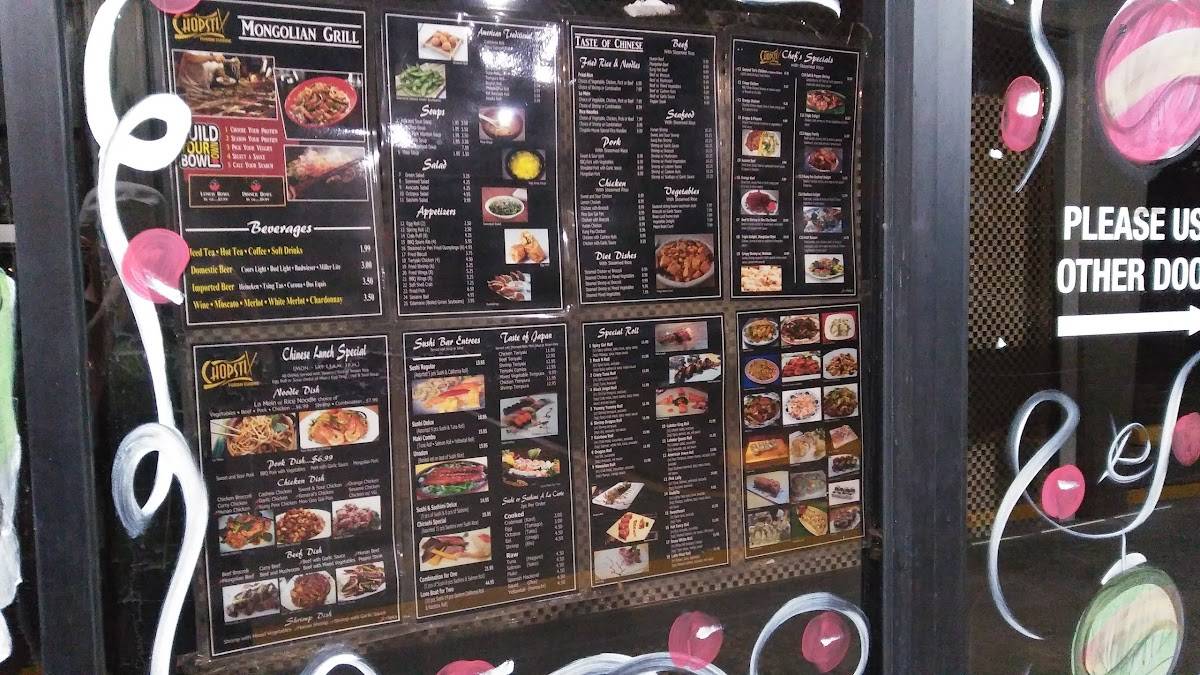 Menu at CHOPSTIX restaurant, Kingsville
