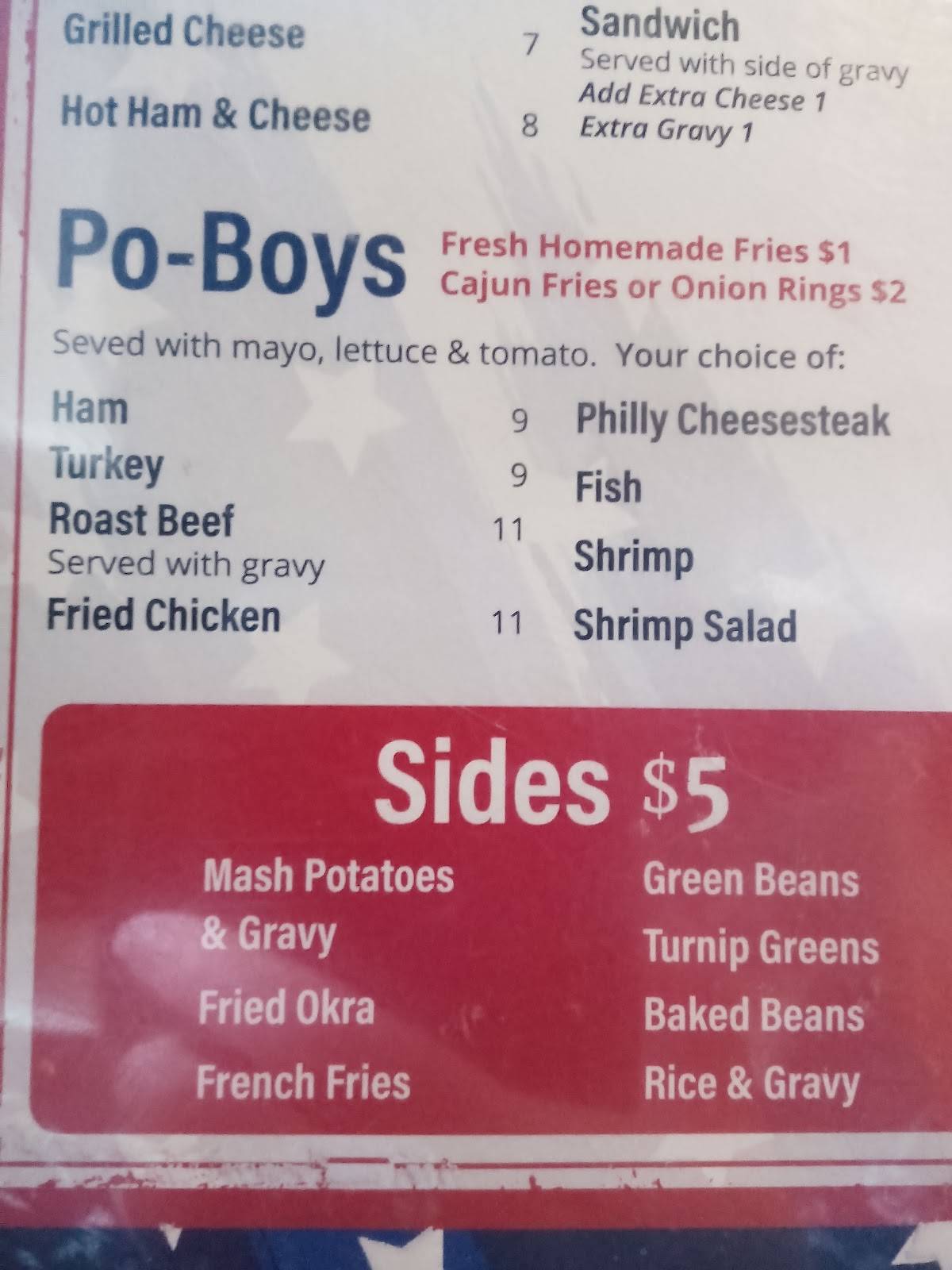 Menu at Cajun Bar and Grill, Ruston