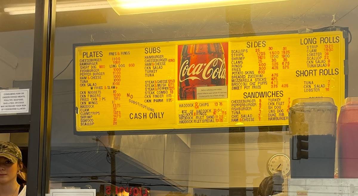 Menu at Carol's Dairy Bar, Fitchburg