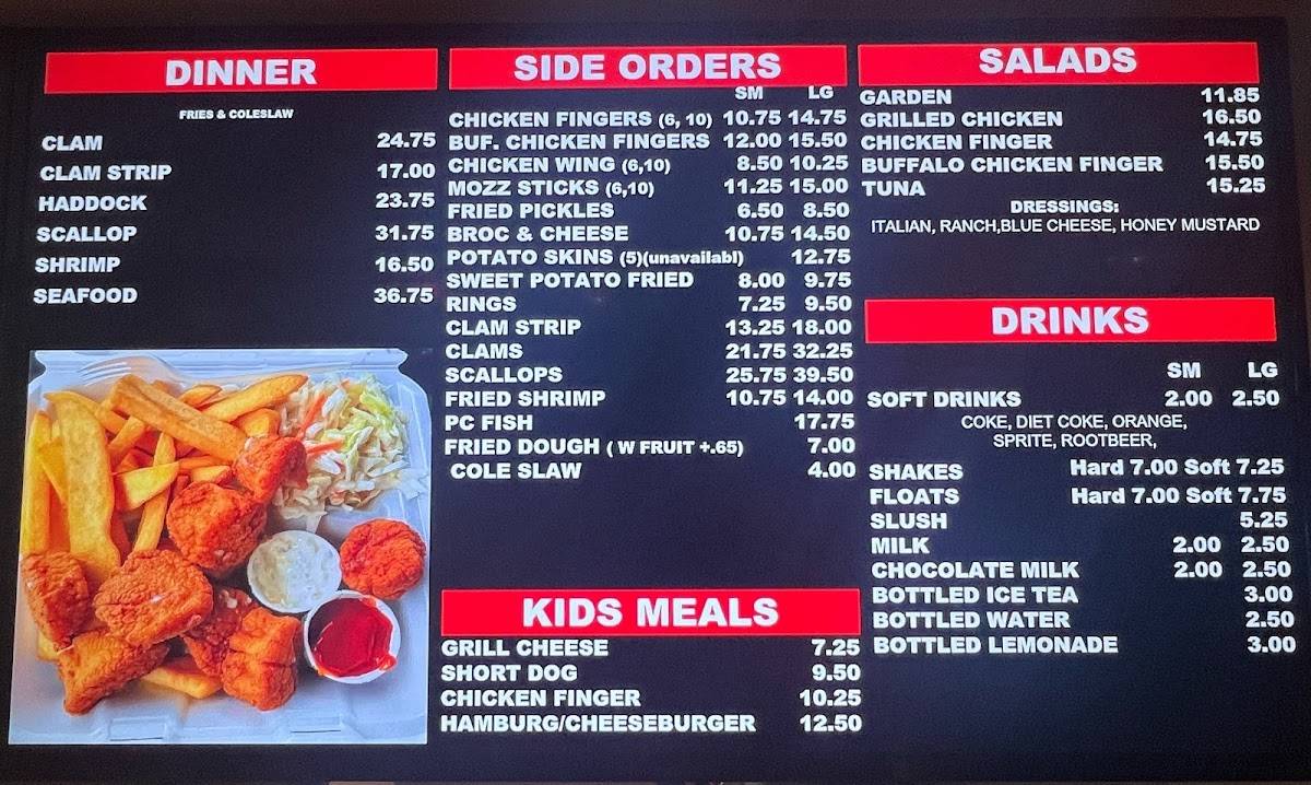 Menu at Carol's Dairy Bar, Fitchburg