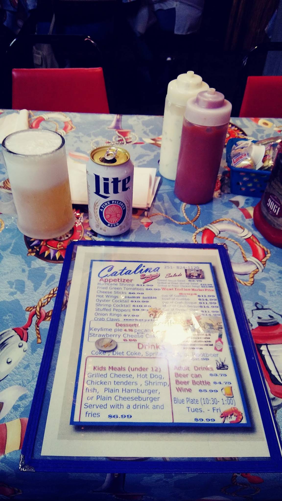 Menu at Catalina Restaurant, Bayou La Batre