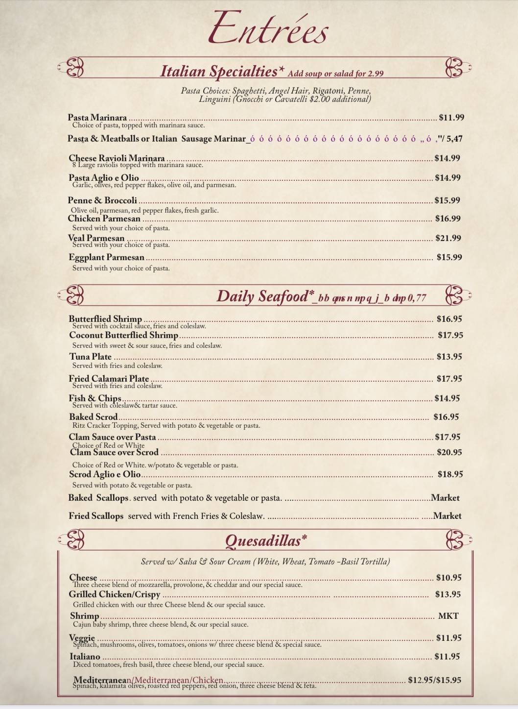 Menu at Cherry Hill Grill pub & bar, Johnston